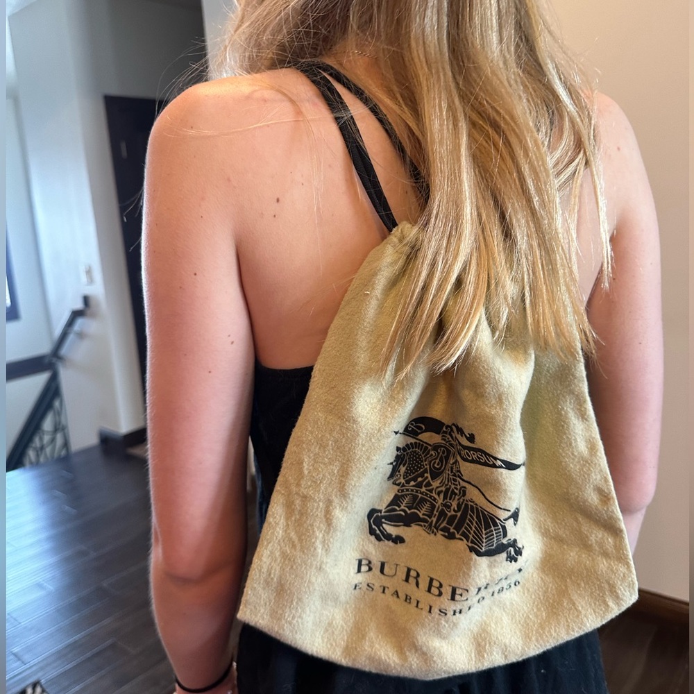 Burberry Beige Drawstring Backpack